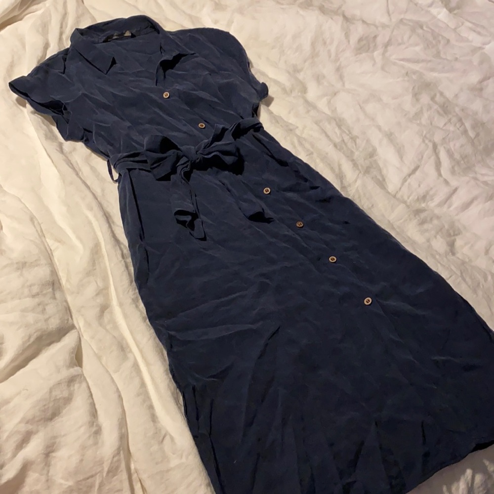 Zara Basic Midi Length Button Front Dress